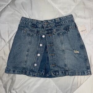 Free People Blue Denim Skort